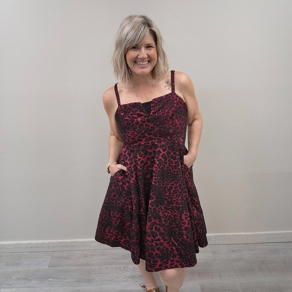 Torrid X Betsey Johnson Red Leopard Mini BabyDoll Dress - Size 12 - Picture 3 of 6